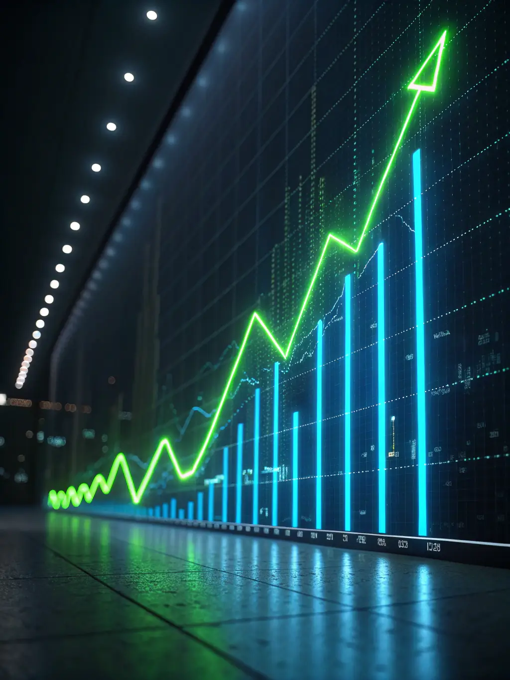 A graph showing consistent growth and high returns on investment, emphasizing the benefits of long-term investing.