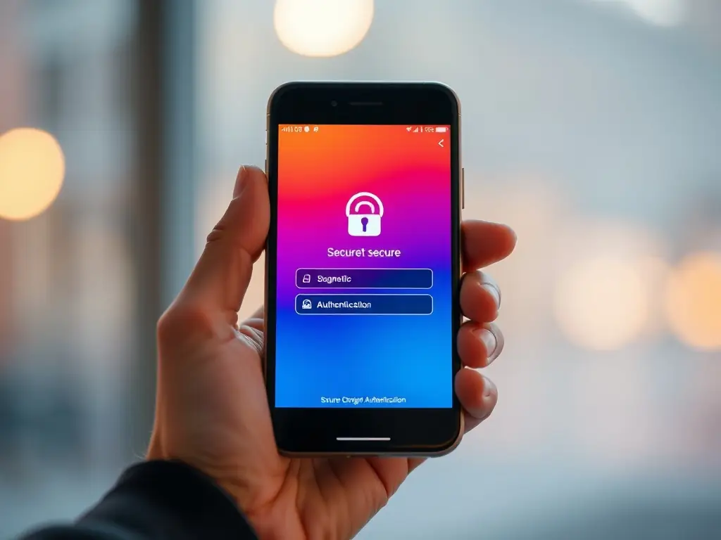 A secure login screen on a smartphone, emphasizing the advanced security protocols used by INVESTKREDIT BANK AG to protect user data.